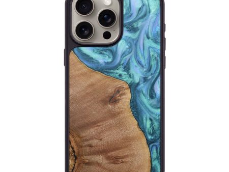 iPhone 15 Pro Max Wood+Resin Phone Case - Katelyn (Blue, 716028) Hot on Sale