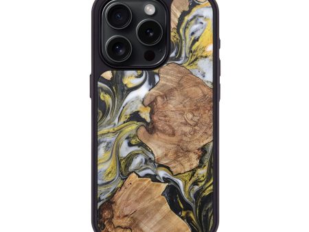 iPhone 15 Pro Wood+Resin Phone Case - Nora (Black & White, 715241) Online