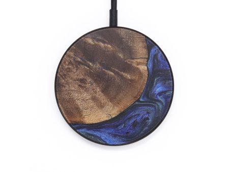 Circle Wood+Resin Wireless Charger - Abigail (Blue, 715772) For Cheap