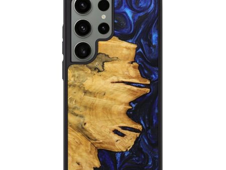 Galaxy S24 Ultra Wood+Resin Phone Case - Ava (Blue, 713421) Sale