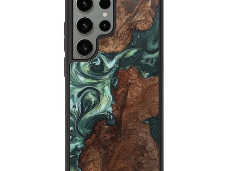 Galaxy S23 Ultra Wood+Resin Phone Case - Barrett (Green, 715117) For Discount