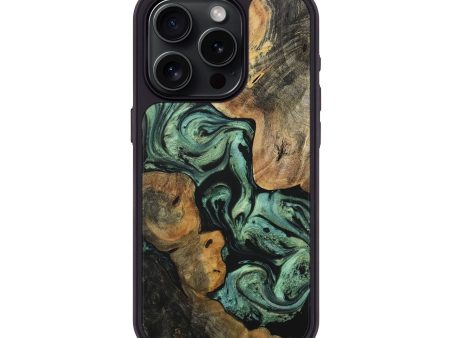 iPhone 15 Pro Wood+Resin Phone Case - Bentley (Green, 716047) Cheap