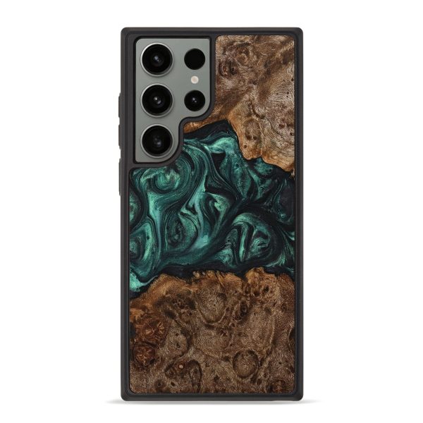 Galaxy S23 Ultra Wood+Resin Phone Case - Beulah (Green, 712985) Online Sale