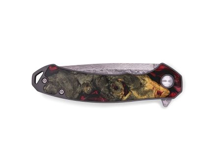 EDC Wood+Resin Pocket Knife - Abraham (Red, 711204) Hot on Sale