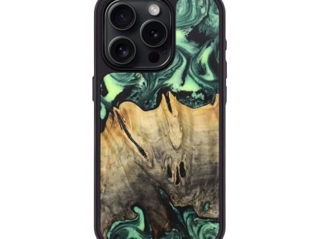 iPhone 15 Pro Wood+Resin Phone Case - Audrey (Green, 716049) Fashion