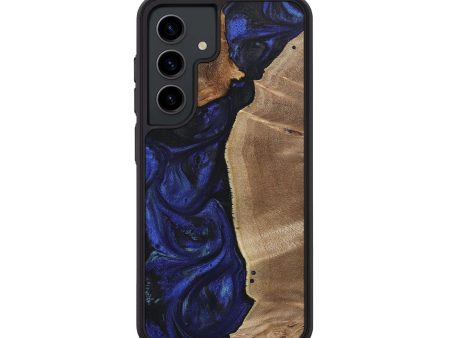 Galaxy S24 Wood+Resin Phone Case - Audra (Blue, 714861) Sale