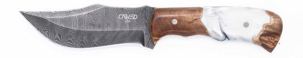 Carved Damascus Hunting Knife #10570 Online Sale