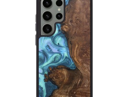 Galaxy S24 Ultra Wood+Resin Phone Case - Sophia (Blue, 716036) Discount