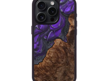 iPhone 15 Pro Wood+Resin Phone Case - Xavier (Purple, 714831) Sale