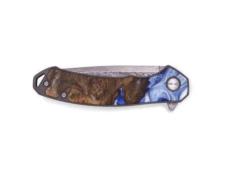 EDC Wood+Resin Pocket Knife - Alisa (Blue, 711519) Fashion