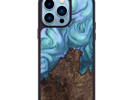 iPhone 14 Pro Max Wood+Resin Phone Case - Addyson (Blue, 716016) Hot on Sale