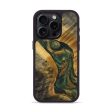 iPhone 15 Pro Wood+Resin Phone Case - Aaron (Green, 713880) For Discount