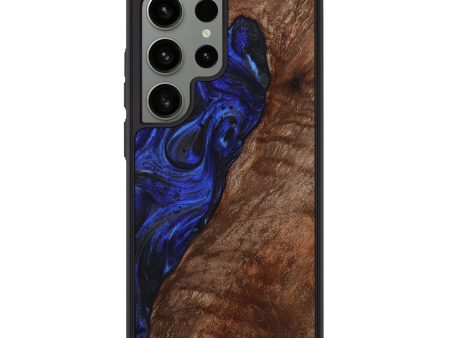 Galaxy S24 Ultra Wood+Resin Phone Case - Aubrie (Blue, 713419) For Sale