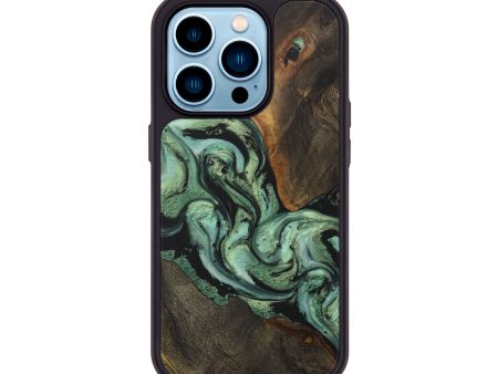 iPhone 14 Pro Wood+Resin Phone Case - Callum (Green, 716042) Online now