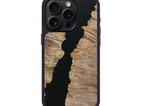 iPhone 15 Pro Wood+Resin Phone Case - Brittney (Pure Black, 713949) Discount