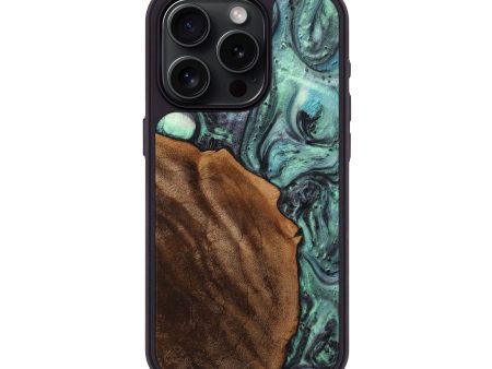 iPhone 15 Pro Wood+Resin Phone Case - Tatyana (Blue, 712644) Sale