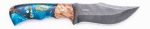 Carved Damascus Hunting Knife #10560 Online now