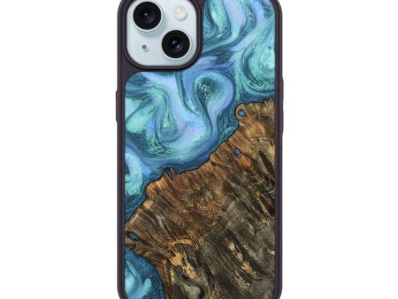 iPhone 15 Wood+Resin Phone Case - Jerry (Blue, 716022) Fashion