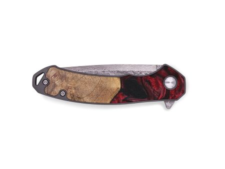 EDC Wood+Resin Pocket Knife - Amber (Red, 711206) Online