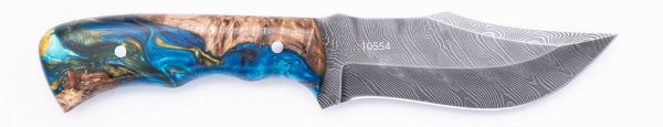 Carved Damascus Hunting Knife #10554 Online Sale