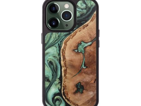 iPhone 13 Pro Wood+Resin Phone Case - Avery (Green, 716041) Online now