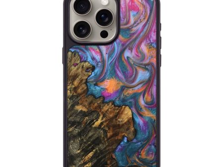 iPhone 15 Pro Max Wood+Resin Phone Case - Diego (Blue, 716030) For Sale