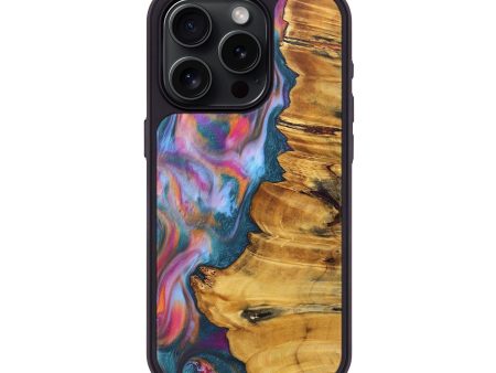 iPhone 15 Pro Wood+Resin Phone Case - Jenifer (Blue, 716012) Discount