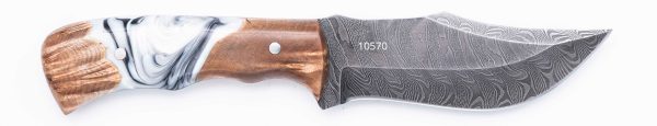 Carved Damascus Hunting Knife #10570 Online Sale