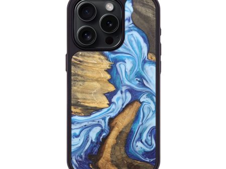 iPhone 15 Pro Wood+Resin Phone Case - Winston (Blue, 715544) Sale