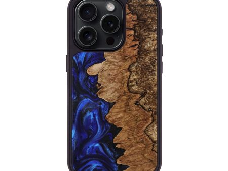 iPhone 15 Pro Wood+Resin Phone Case - Sam (Blue, 713417) Online Sale