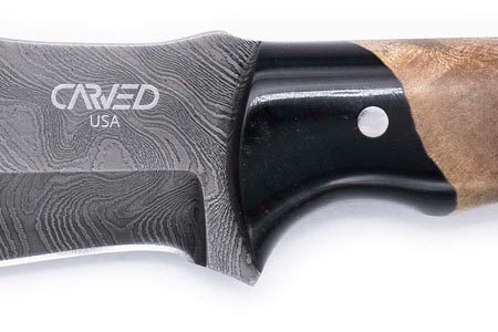 Carved Damascus Hunting Knife #10558 on Sale