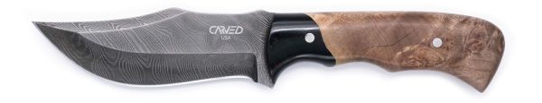 Carved Damascus Hunting Knife #10558 on Sale