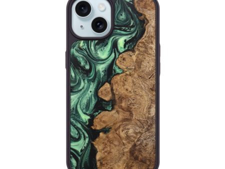 iPhone 15 Wood+Resin Phone Case - Scott (Green, 716043) Hot on Sale