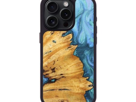 iPhone 15 Pro Wood+Resin Phone Case - Jacqueline (Blue, 716024) Discount