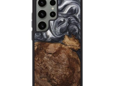 Galaxy S24 Ultra Wood+Resin Phone Case - Alayah (Black & White, 714299) Fashion