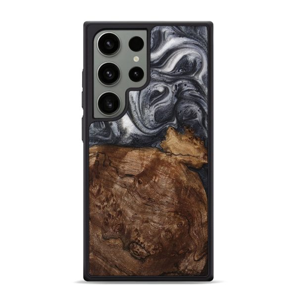 Galaxy S24 Ultra Wood+Resin Phone Case - Alayah (Black & White, 714299) Fashion