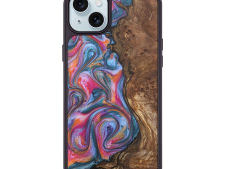 iPhone 15 Plus Wood+Resin Phone Case - Jaiden (Blue, 716038) Online Sale