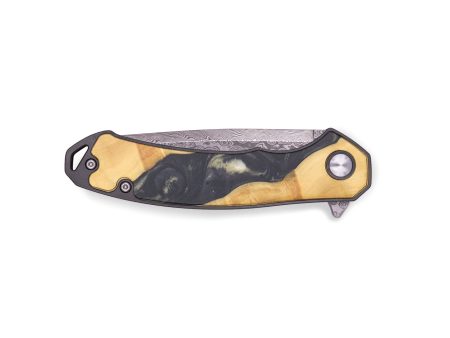 EDC Wood+Resin Pocket Knife - Gordon (Black & White, 715871) Sale