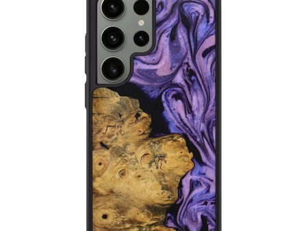 Galaxy S24 Ultra Wood+Resin Phone Case - Trevon (Purple, 711582) For Sale