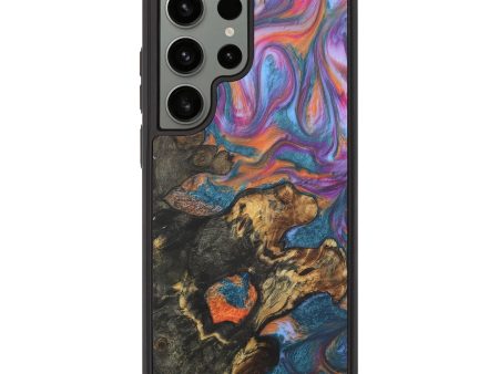 Galaxy S23 Ultra Wood+Resin Phone Case - Kenzie (Blue, 716039) For Sale