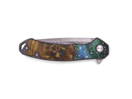 EDC Wood+Resin Pocket Knife - Alessandra (Cosmos, 714993) For Sale