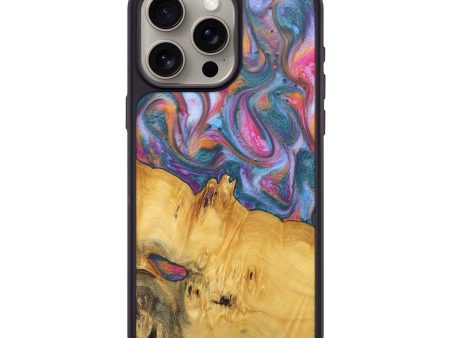 iPhone 15 Pro Max Wood+Resin Phone Case - Baylee (Blue, 716025) For Discount