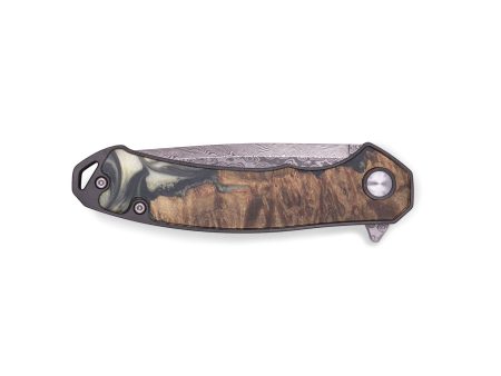 EDC Wood+Resin Pocket Knife - Amie (Black & White, 715872) on Sale