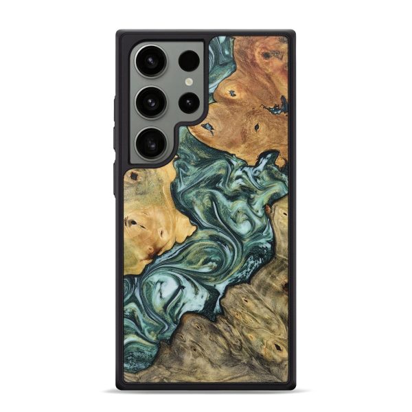 Galaxy S24 Ultra Wood+Resin Phone Case - Caleb (Green, 715114) Discount