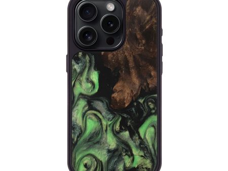 iPhone 15 Pro Wood+Resin Phone Case - Carter (Green, 710611) Cheap