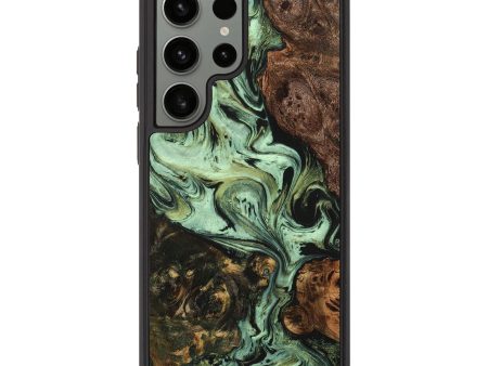 Galaxy S23 Ultra Wood+Resin Phone Case - Spencer (Green, 710875) Online Hot Sale