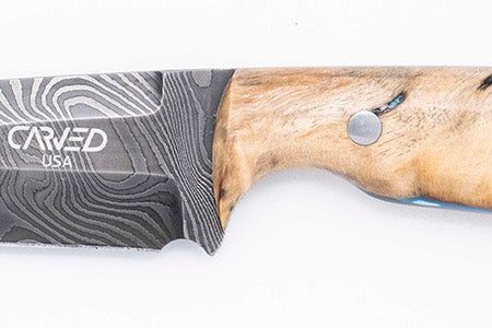 Carved Damascus Field Knife #20626 Hot on Sale