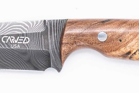 Carved Damascus Field Knife #20613 Online now