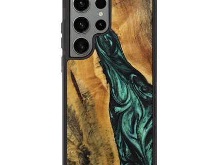 Galaxy S23 Ultra Wood+Resin Phone Case - Quentin (Green, 712459) For Cheap