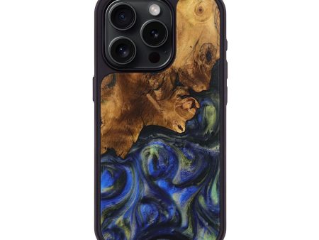 iPhone 15 Pro Wood+Resin Phone Case - Armani (Blue, 711182) Sale